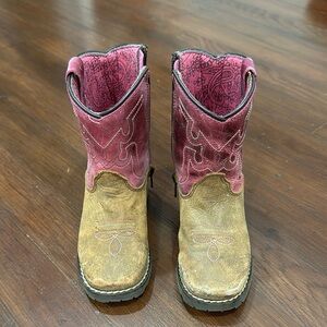 Shyanne Pink and Brown Kids Boots